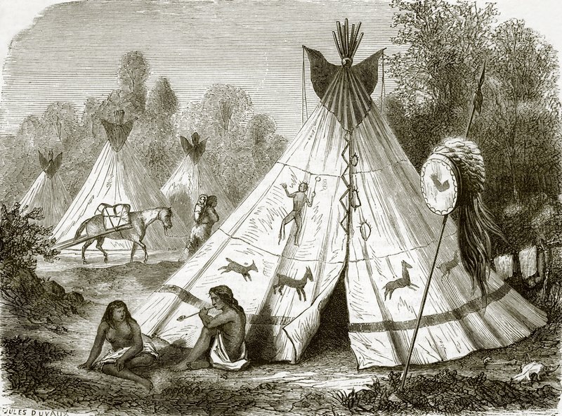Obóz Indian Komanczów autorstwa English School