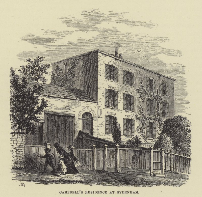 Rezydencja Campbella w Sydenham (grawerowanie) autorstwa English School