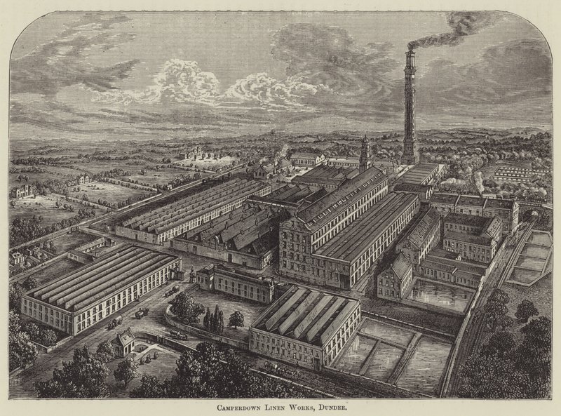 Camperdown Linen Works, Dundee (grawerunek) autorstwa English School