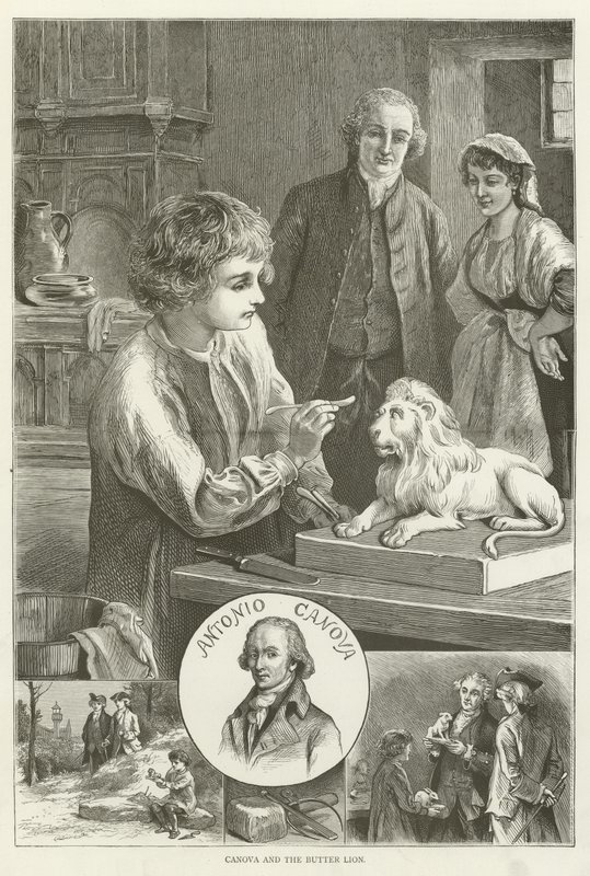 Canova i lew maślany autorstwa English School