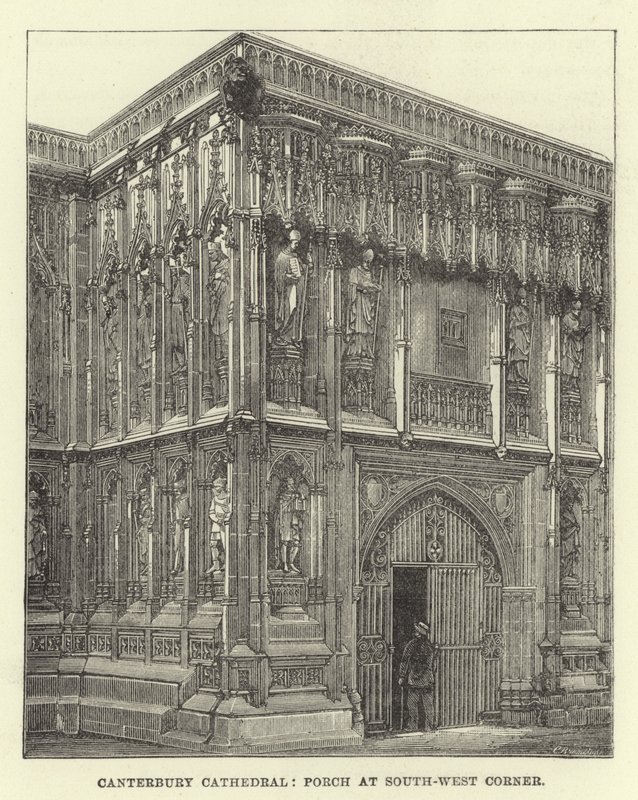 Katedra w Canterbury, ganek w południowo-zachodnim rogu autorstwa English School