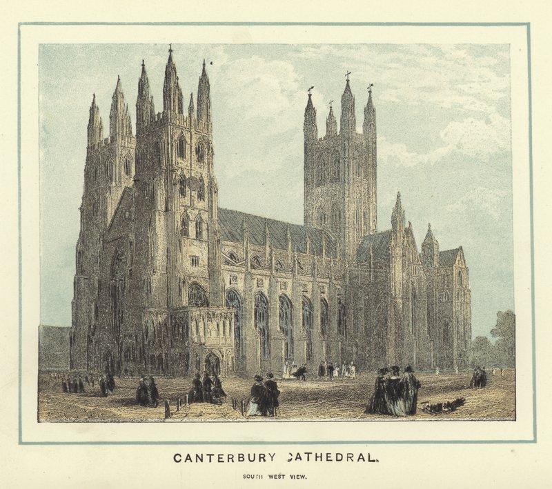 Katedra w Canterbury, widok na południowy zachód autorstwa English School