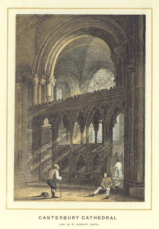 Katedra w Canterbury, widok na kaplicę św. Anzelma autorstwa English School