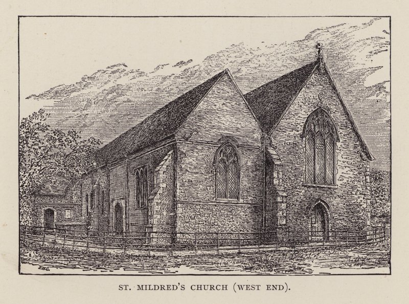 Canterbury : Kościół św Mildred, West End (lito) autorstwa English School