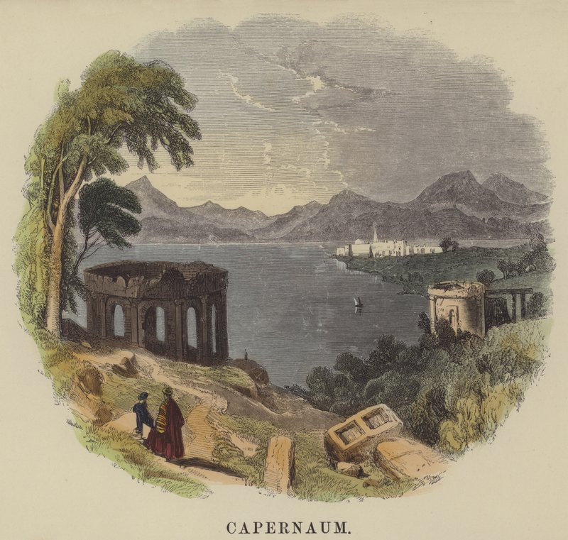 Kafarnaum (kolorowy grawer) autorstwa English School