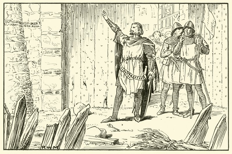 Kapitan Calais Hails the English (atrament na papierze) autorstwa English School