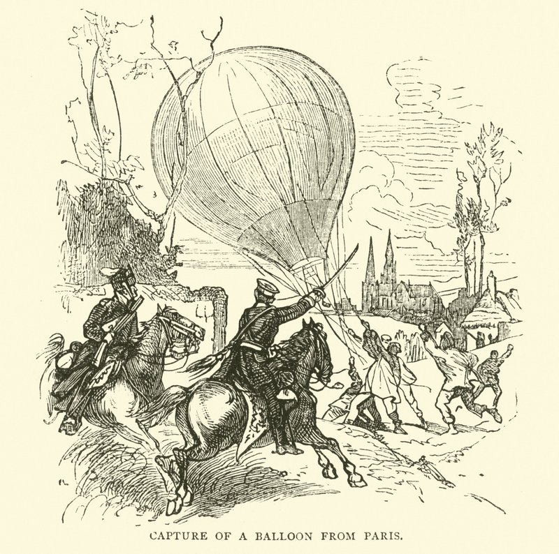 Uchwycenie balonu z Paryża, styczeń 1871 r. autorstwa English School