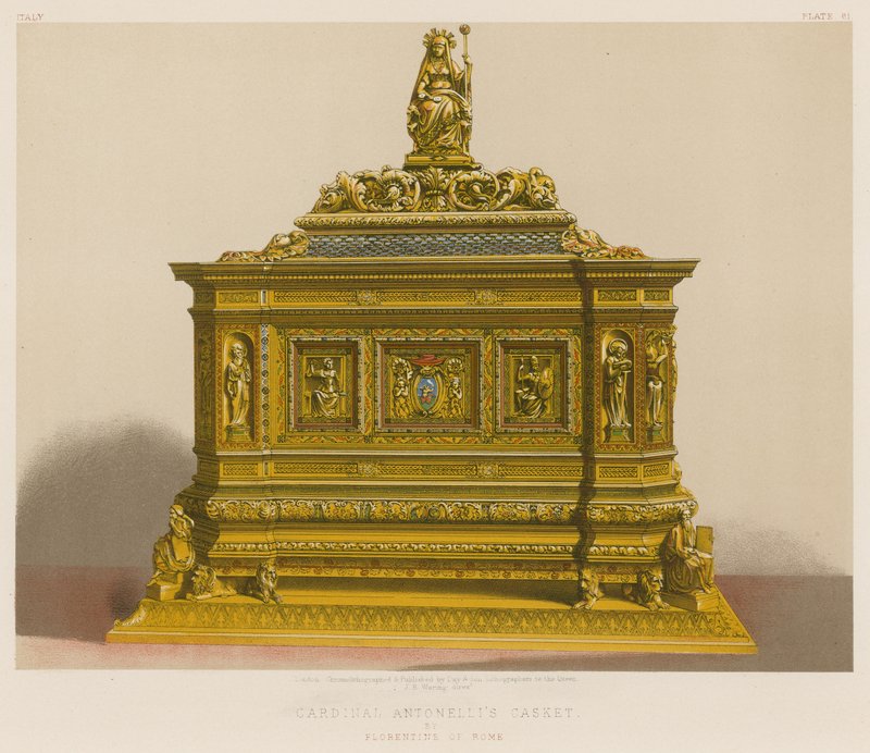 Kardynał Antonellis Casket przez Florentine z Rzymu autorstwa English School
