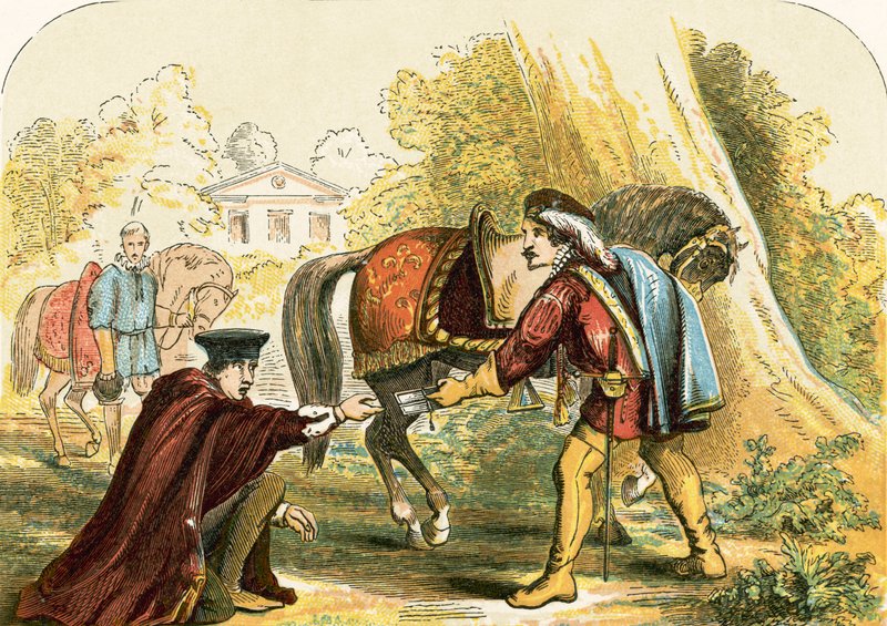 Kardynał Wolsey i posłaniec króla autorstwa English School