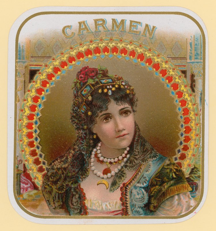 Carmen, etykieta na cygara autorstwa English School