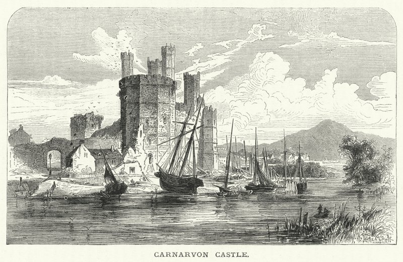 Zamek Carnarvon (grawerunek) autorstwa English School
