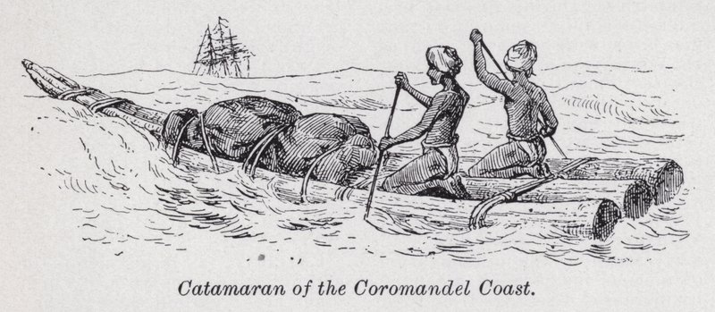 Katamaran wybrzeża Coromandel (lito) autorstwa English School