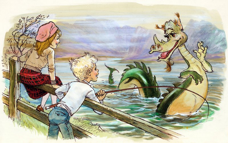 Łapanie potwora z Loch Ness autorstwa English School