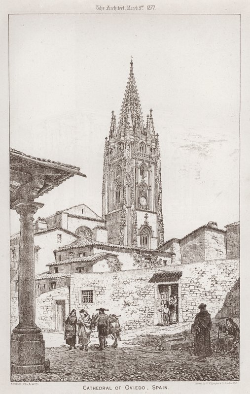 Katedra w Oviedo, Hiszpania (rycina) autorstwa English School