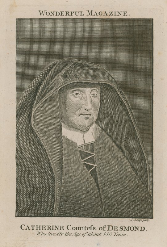 Katarzyna hrabina Desmond, która dożyła wieku około 140 lat autorstwa English School