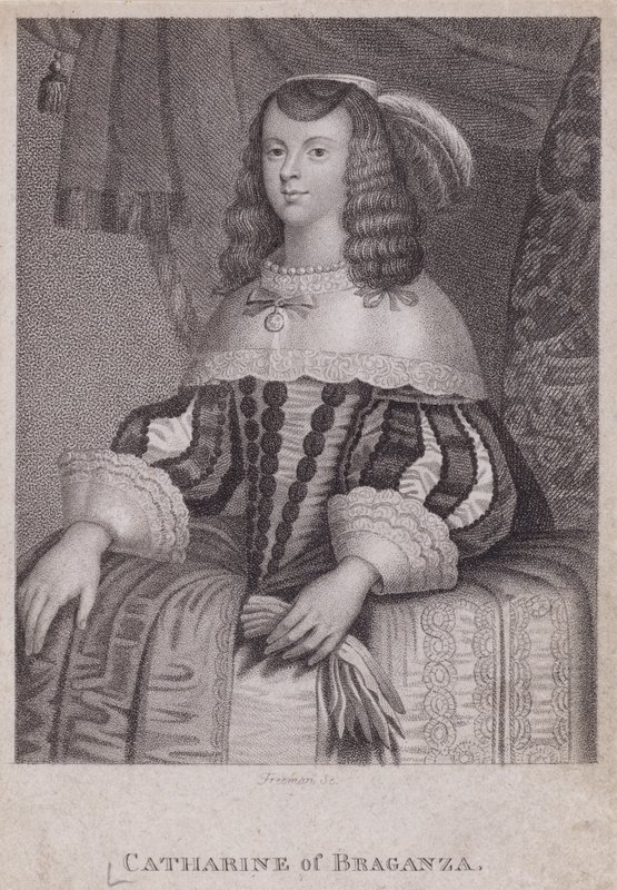 Katarzyna Braganza, królowa małżonka króla Karola II (rycina) autorstwa English School