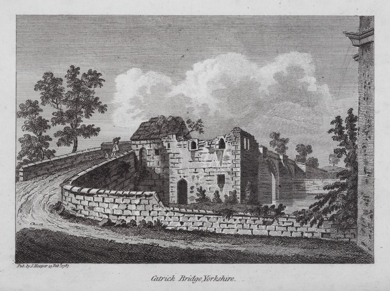 Catrick Bridge, Yorkshire (grawerowanie) autorstwa English School