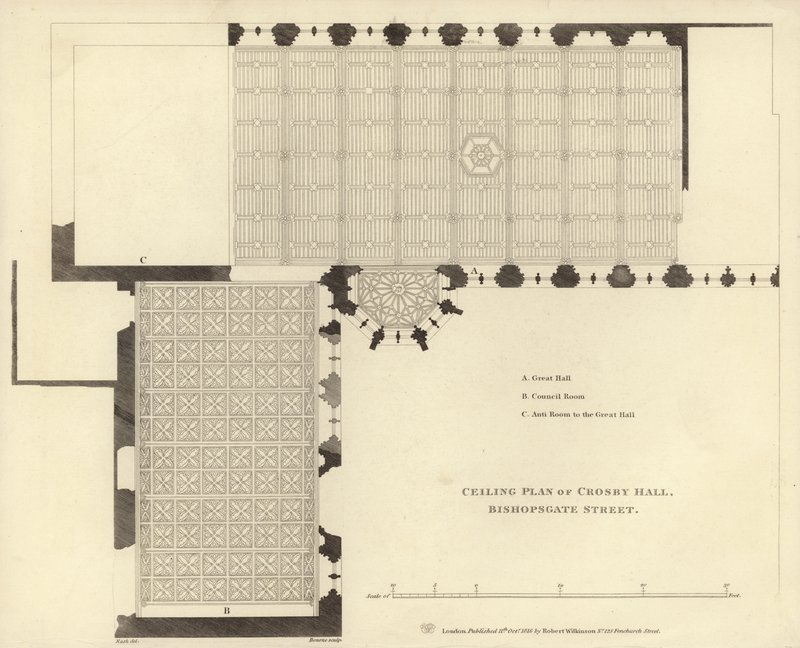 Plan sufitu Crosby Hall autorstwa English School