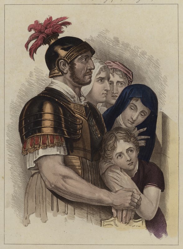 Centurion i jego rodzina (kolor lito) autorstwa English School