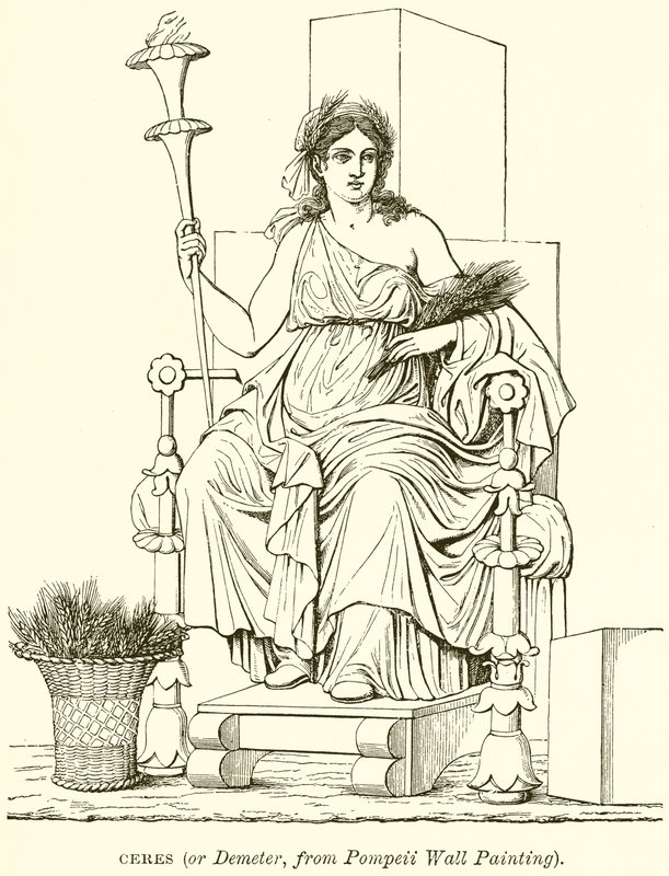 Ceres (lub Demeter, z malarstwa ściennego Pompeje) autorstwa English School