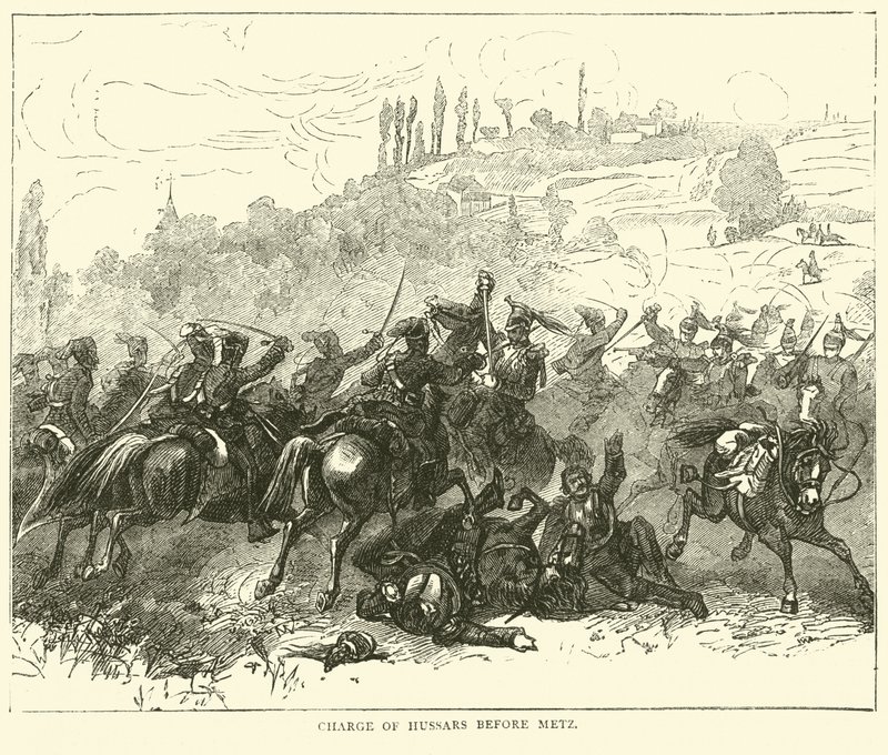 Szarża huzarów przed Metz, październik 1870 autorstwa English School