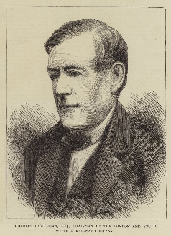 Charles Castleman, Esquire, prezes London and South Western Railway Company (grafika) autorstwa English School
