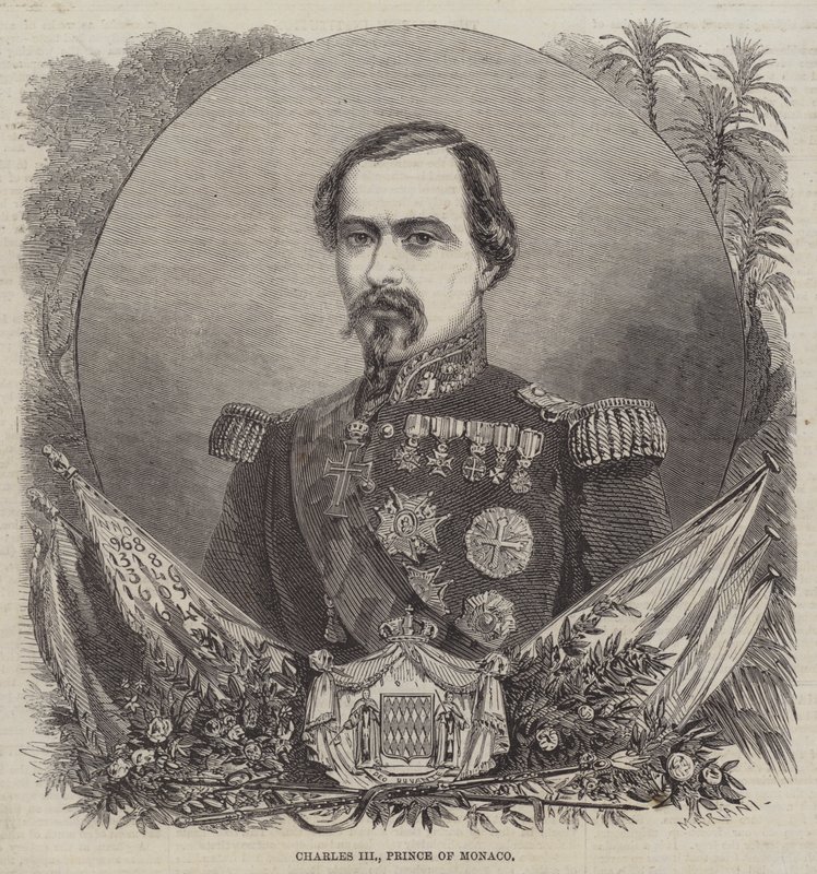 Karol III, książę Monako (rycina) autorstwa English School