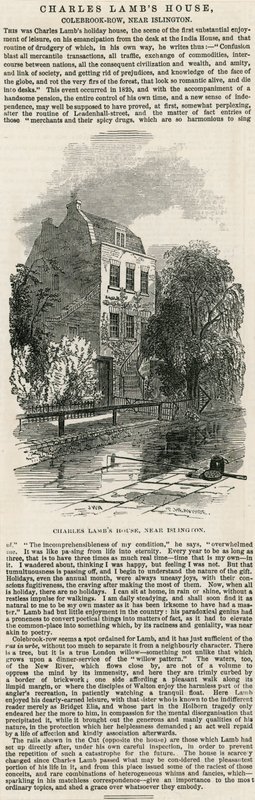 Charles Lambs House, niedaleko Islington autorstwa English School