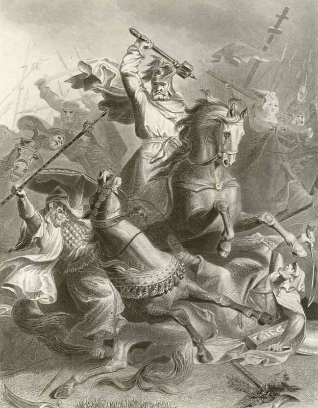 Charles Martel w Tours autorstwa English School