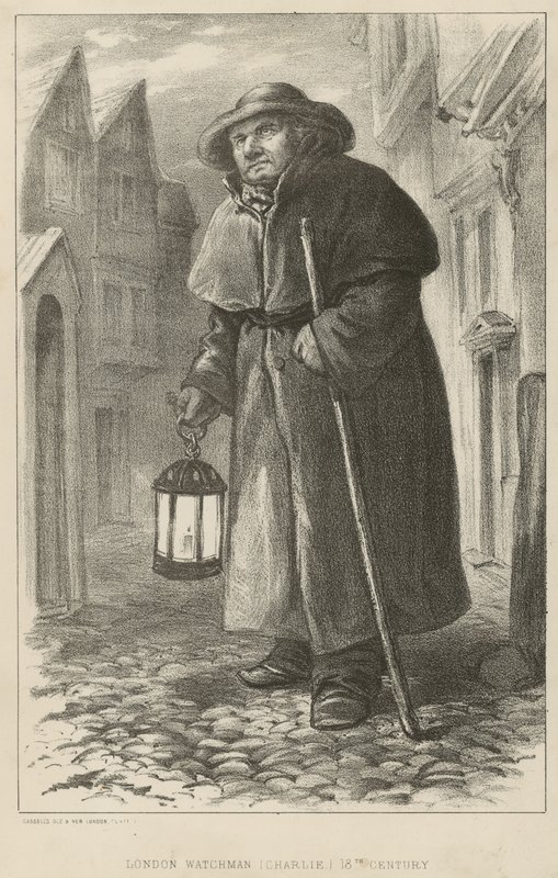 Charlie a London Watchman w XVIII wieku autorstwa English School