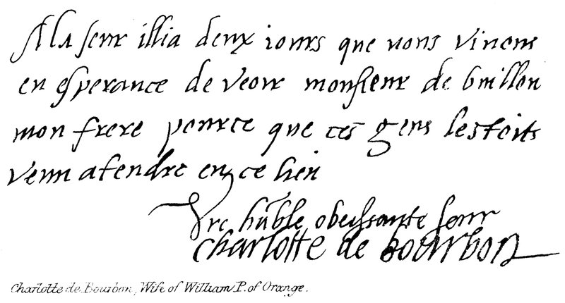Charlotte de Bourbon, żona Williama P z Orange autorstwa English School