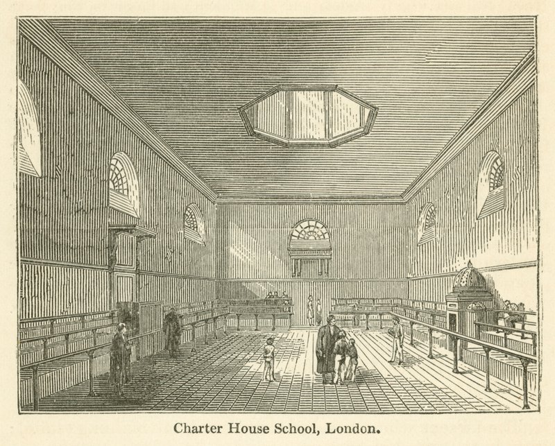 Charter House School, Londyn (rycina) autorstwa English School