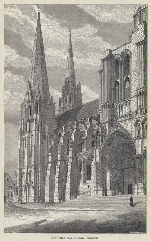Katedra w Chartres, Francja (rycina) autorstwa English School