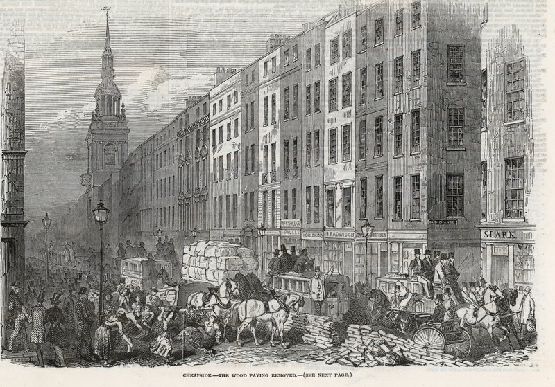 Cheapside - usunięta kostka drewniana autorstwa English School