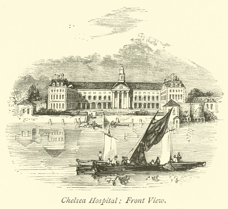 Szpital Chelsea, widok z przodu autorstwa English School