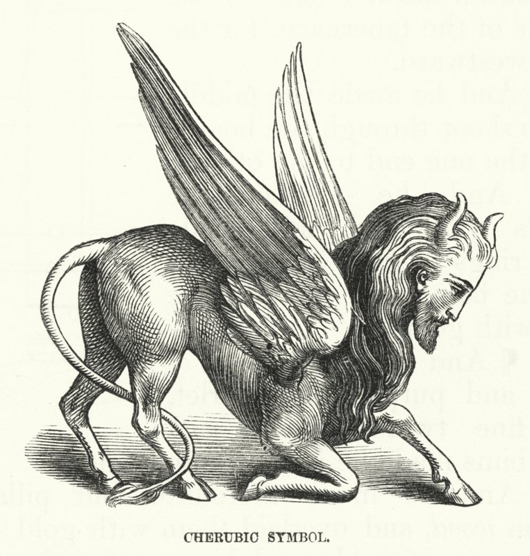 Symbol cherubinka (grawerowanie) autorstwa English School
