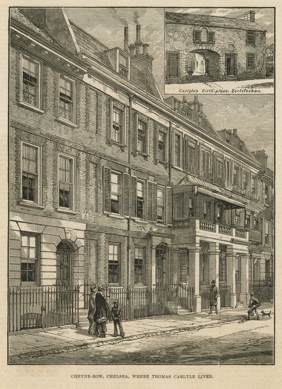Cheyne Row, gdzie kiedyś mieszkał Thomas Carlyle autorstwa English School