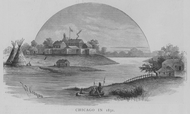 Chicago w 1831 roku (grawerowanie) autorstwa English School