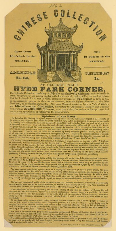 Chińska kolekcja w Hyde Park Corner w Londynie. 1842 autorstwa English School