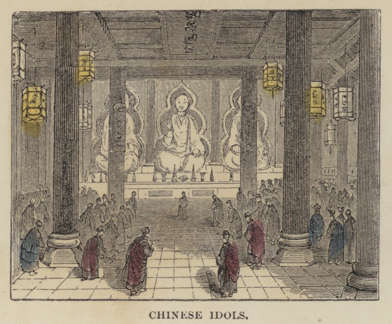 Chińskie idole (kolorowy grawerunek) autorstwa English School