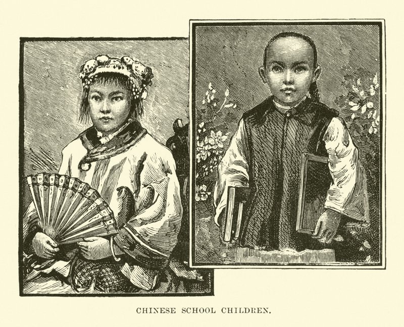 Chińskie dzieci w wieku szkolnym autorstwa English School