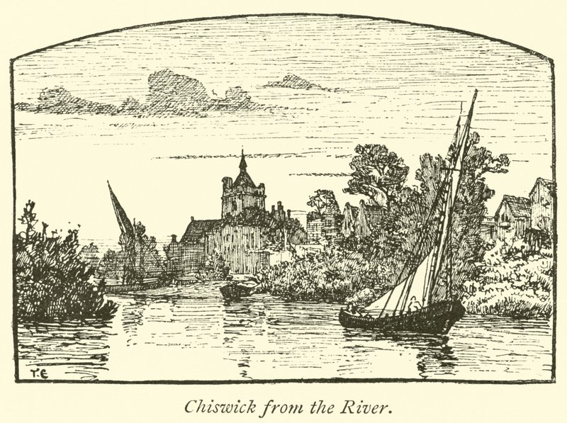 Chiswick z rzeki autorstwa English School