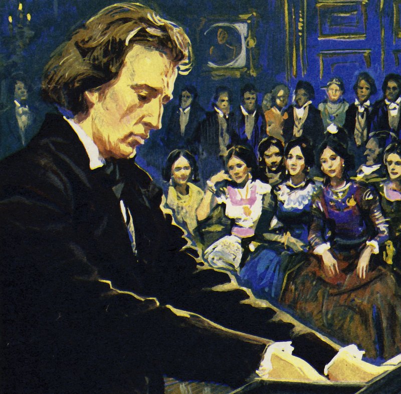 Chopin grał głównie w salonach bogatych autorstwa English School