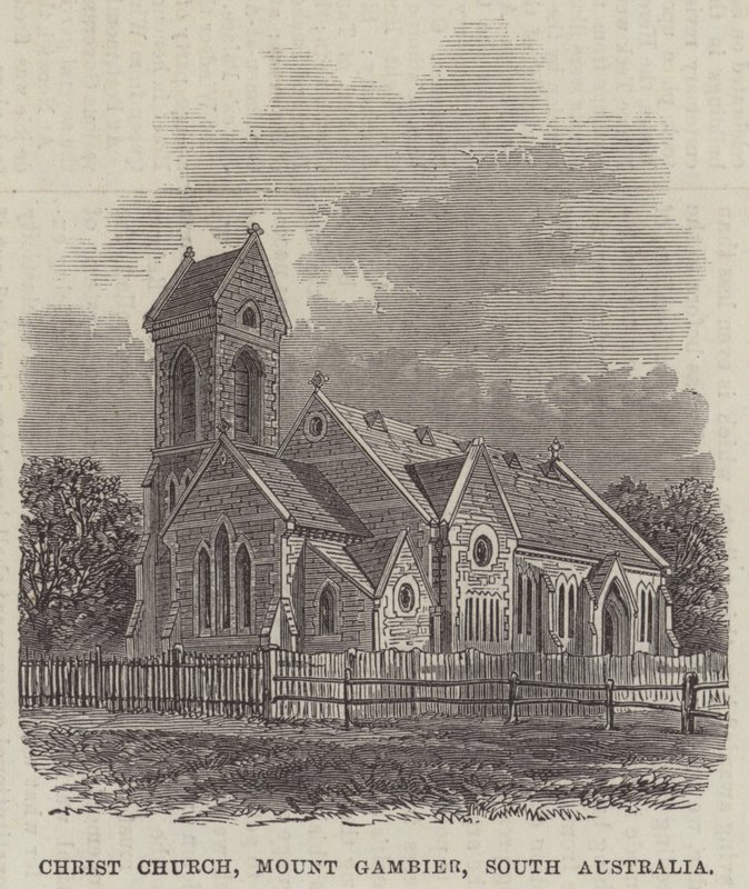 Christ Church, Mount Gambier, Australia Południowa (rycina) autorstwa English School