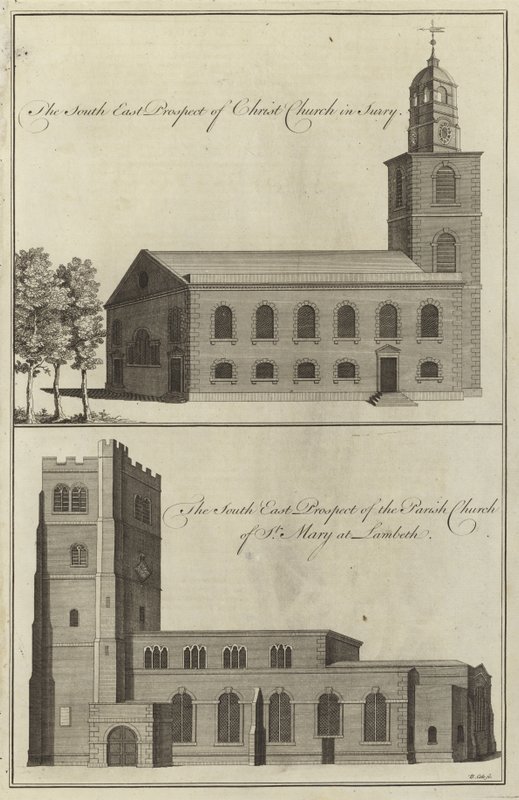 Christ Church, Surrey i kościół parafialny pod wezwaniem Najświętszej Marii Panny w Lambeth autorstwa English School