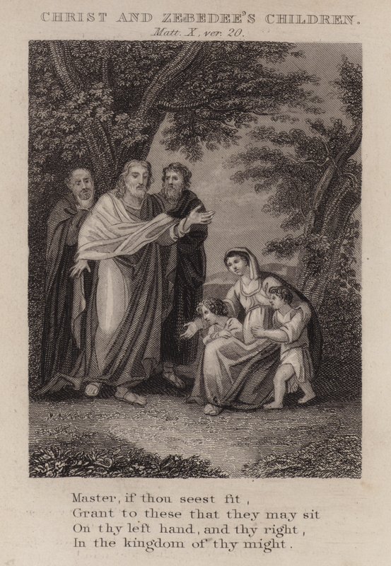 Dzieci Chrystusa i Zebedeusza, Mateusz X, wer. 20 (rycina) autorstwa English School