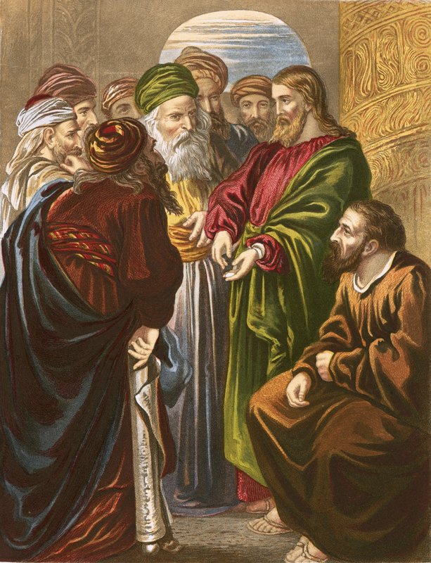 Chrystus i hołd pieniężny autorstwa English School