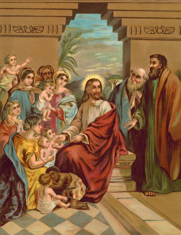 Chrystus błogosławi dzieci autorstwa English School