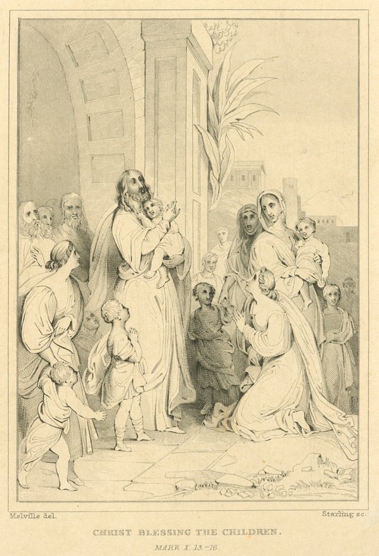 Chrystus błogosławiący dzieci, Marek X, 13-16 autorstwa English School