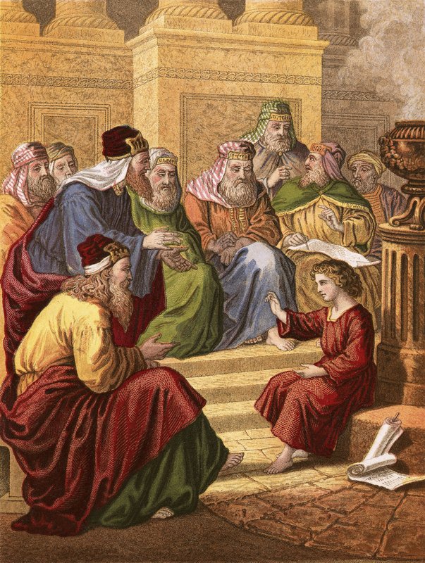 Chrystus spiera się w świątyni autorstwa English School